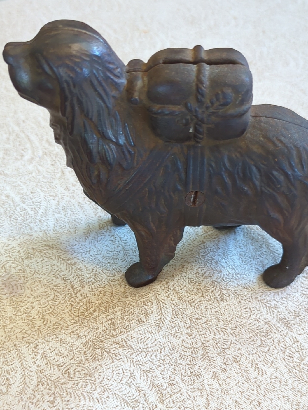 Cast Iron Rescue Dog  Antique Bank